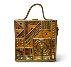 Mini Party Lippan Art Handcrafted Square Sling Bag